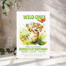 Bébé mignon et sauvage Papillon tigre 1er annivers