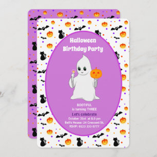 Invitation Bébé mignon fantôme Halloween Anniversaire Invitat
