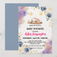 Bébé mignon paresse fleur coloré baby shower fête