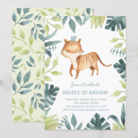 Bébé mignon Tigre Prince Jungle tropicale Annivers