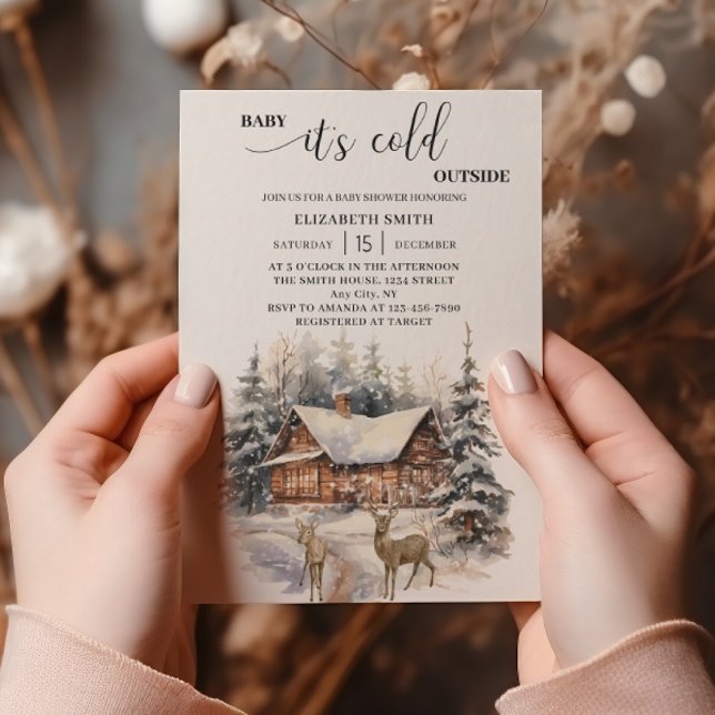 Invitation Bébé neige d'hiver Il fait froid dehors Baby showe (Créateur téléchargé)