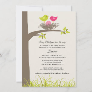Invitation Bébé Nid Bébé Bébé Fille Douche