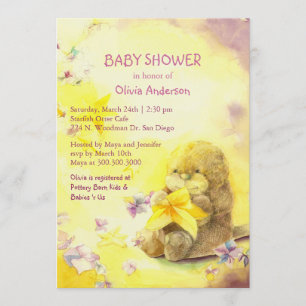 Invitation Bébé Otter & Starfish Cute Baby shower
