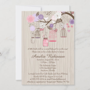 Invitation Bébé ou Fête des mariées - Cages et jarres à pendr