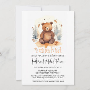 Invitation Bébé Ours Bois Baby shower animal