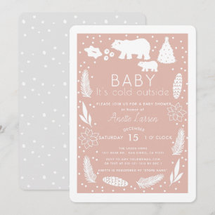 Invitation Bébé Ours Polaire Il fait froid dehors Baby shower