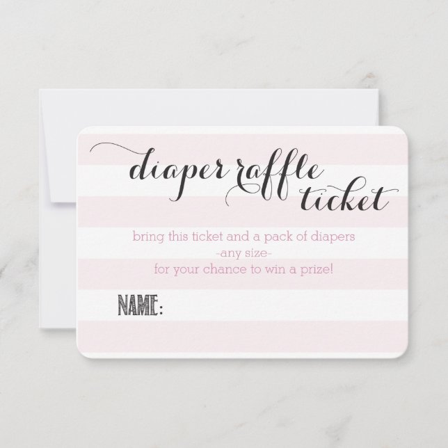 Invitation Bébé Pink Stripes Douche Dépouille Raffle Billet (Devant)