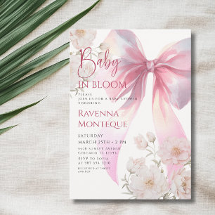 Invitation Bébé Prépa en Fleur Rose Arc-en-ciel Baby Shower P
