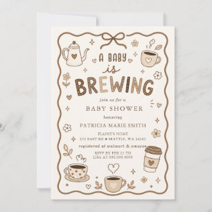 Invitation Bébé prépare du café Fête de bébé de genre neutre