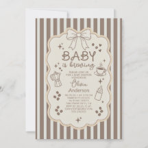 Bébé prépare un café Baby Shower