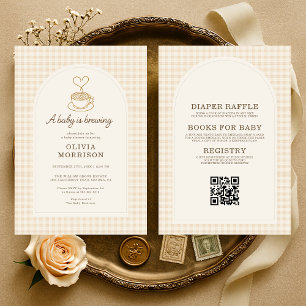 Invitation Bébé prépare un café tout-en-un pour la baby showe
