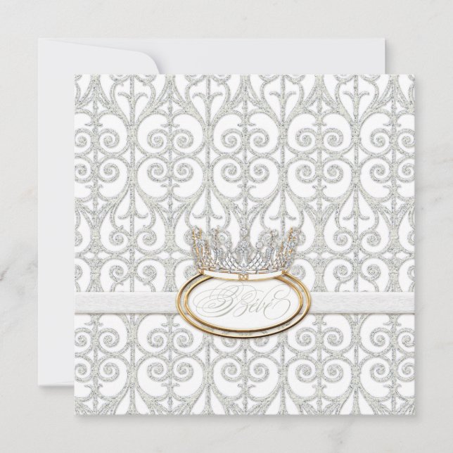 Invitation Bébé Princess Baby shower de la Couronne Invitatio (Devant)