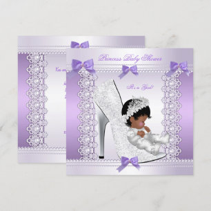 Invitation Bébé Princesse Jolie Fête de Naissance Fille Migno