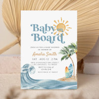 Bébé rétro à bord Surfboard Beach baby shower