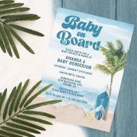 Bébé Rétro Bleu À Bord Surf Cadeau Baby Shower