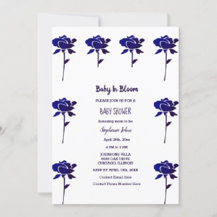Invitation Bébé Rose Bleu En Fleur Baby shower Fille 2024