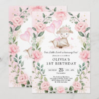 Bébé rose floral rousse agneau mouton fille Annive