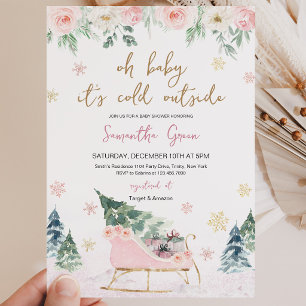 Invitation Bébé Rose Il Fait Froid Dehors Baby Shower