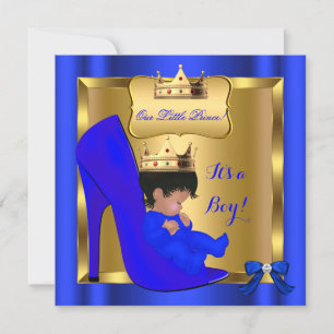 Invitation Bébé royal Prince Shower Mignon Garçon Chaussure B