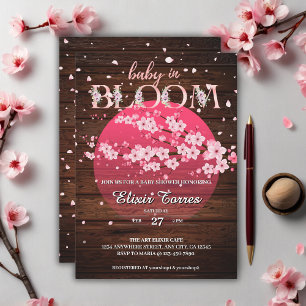 Invitation Bébé rustique en fleur Sakura Cherry Blossom Invit