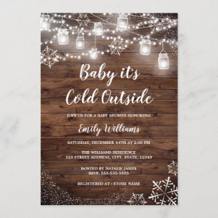 Invitation Bébé rustique il fait froid à l'extérieur Baby sho