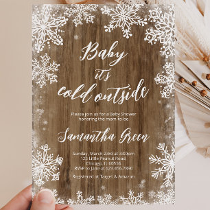 Invitation Bébé Rustique Il Fait Froid Dehors Baby Shower