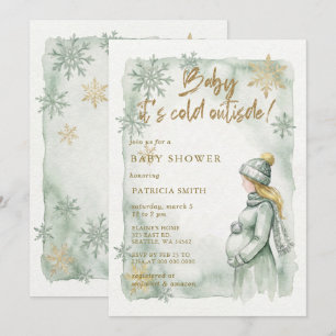 Invitation Bébé Sage il fait froid dehors Baby Shower d'hiver