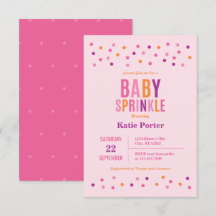 Invitation Bébé saupoudrer Baby shower fille rose
