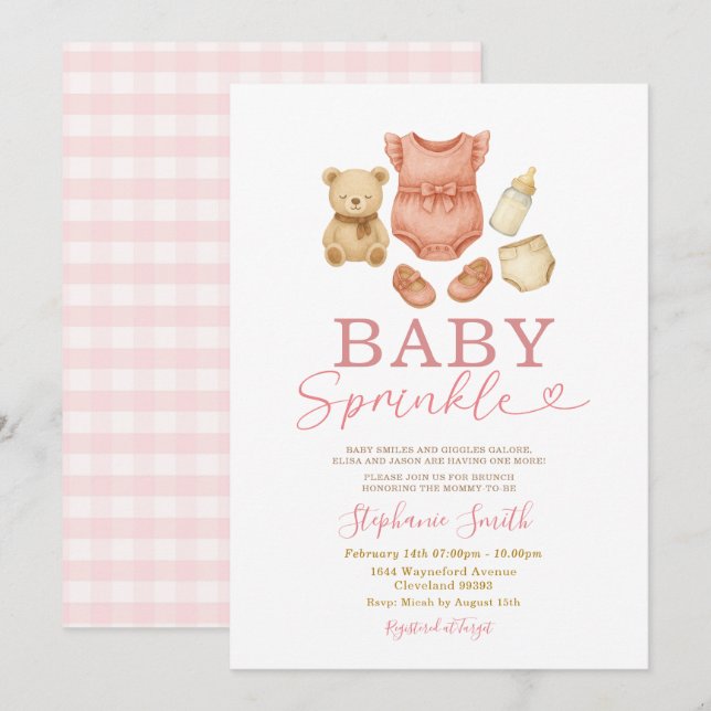 Invitation Bébé Saupoudrer Baby shower Lait de couche d'ours  (Devant / Derrière)