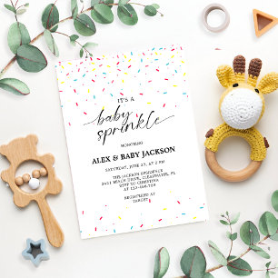 Invitation Bébé saupoudrer Genre Neutre Colorful Confetti