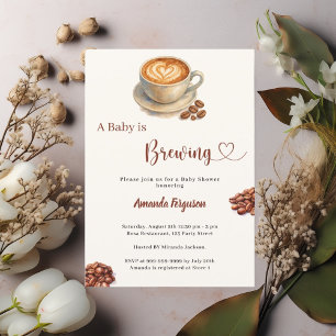 Invitation Bébé se prépare un café Baby Shower