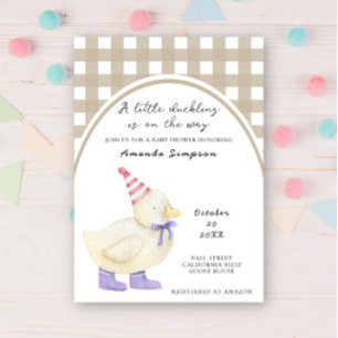 Invitation Bébé Shower Canard Chanceux