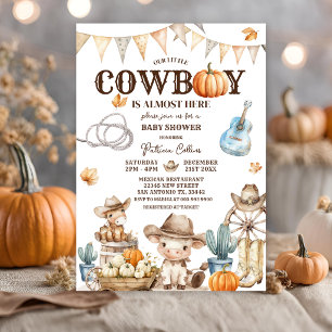 Invitation Bébé Shower d'Automne Notre Petit Cowboy Far West