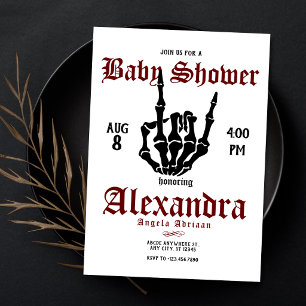 Invitation Bébé Shower Metal Rock