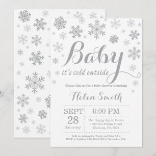 Invitation Bébé son Baby shower d'hiver froid
