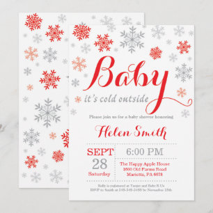 Invitation Bébé son Baby shower d'hiver froid