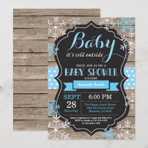 Invitation Bébé son Baby shower d'hiver froid