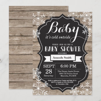 Invitation Bébé son Baby shower d'hiver froid