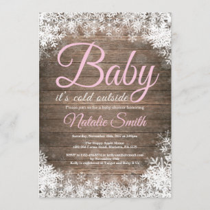 Invitation Bébé son baby shower extérieur froid de flocon de