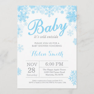Invitation Bébé son baby shower extérieur froid de garçon