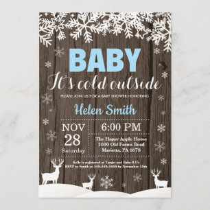 Invitation Bébé son baby shower extérieur froid de garçon
