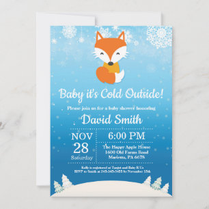 Invitation Bébé son baby shower extérieur froid de garçon de