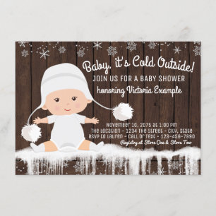 Invitation Bébé son Baby shower froid à l'extérieur
