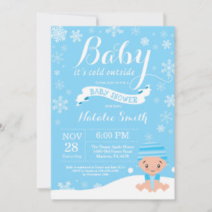 Invitation Bébé son froid à l'extérieur Baby shower garçon d'