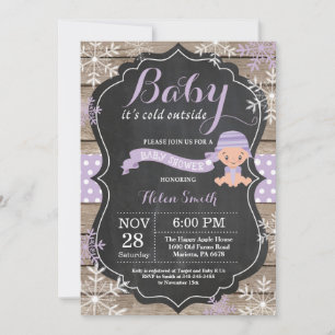 Invitation Bébé son froid à l'extérieur du Baby shower de fil