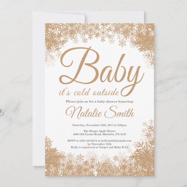 Invitation Bébé son froid à l'extérieur du Baby shower de flo (Devant)