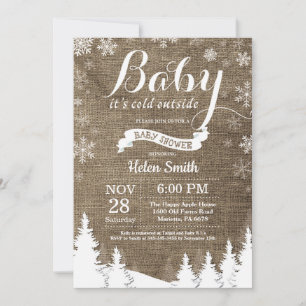 Invitation Bébé son froid à l'extérieur du Baby shower de for