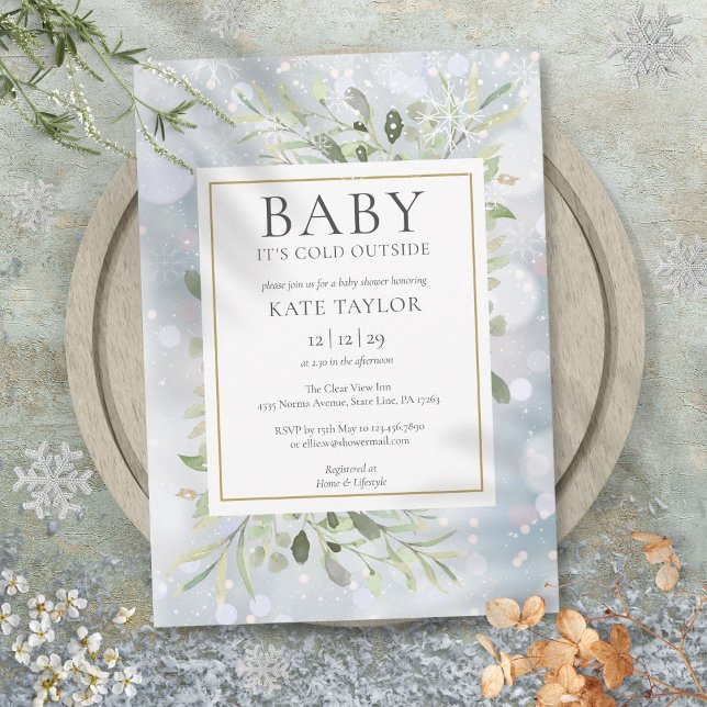 Invitation Bébé son froid à l'extérieur du Baby shower de nei (Baby Its Cold Outside Winter Snow Baby Shower Invitation)