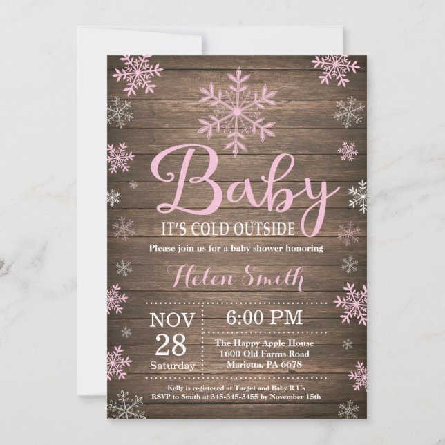 Invitation Bébé son froid à l'extérieur du Baby shower d'hive (Devant)