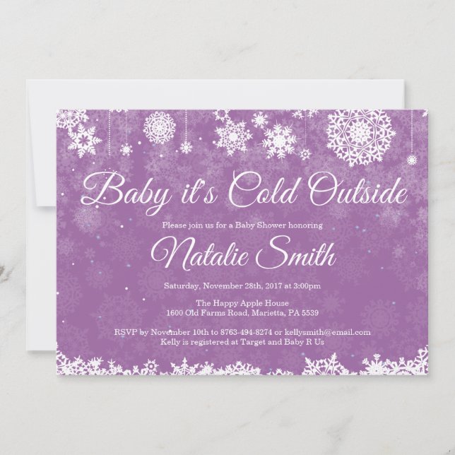 Invitation Bébé son froid à l'extérieur du Baby shower d'hive (Devant)